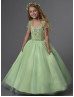 Beaded Shimmering Tulle Wedding Flower Girl Dress With Jacket